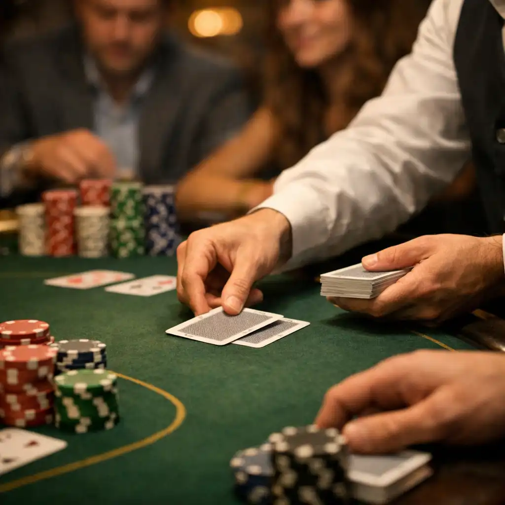 Stół pokerowy podczas wydarzenia